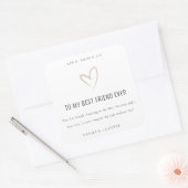 ホワイト赤面ラブハート最高のフレンドギフトキャンドル スクエアシール (封筒)