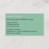 ホワイト走ズの女性のグリーン・トレーナー・コーチ 名刺 (裏面)