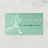 ホワイト走ズの女性のグリーン・トレーナー・コーチ 名刺 (正面)