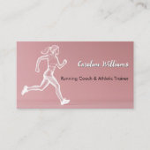 ホワイト走バラの女性ほこりっぽいトレーナーコーチ 名刺 (正面)