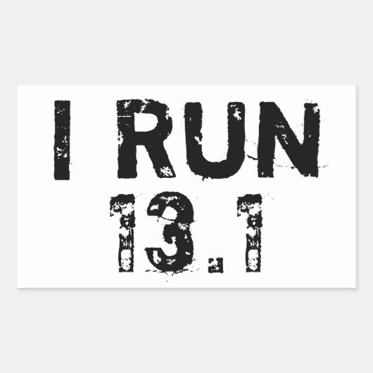 ホワイト走I 13.1ステッカー 長方形シール (正面)