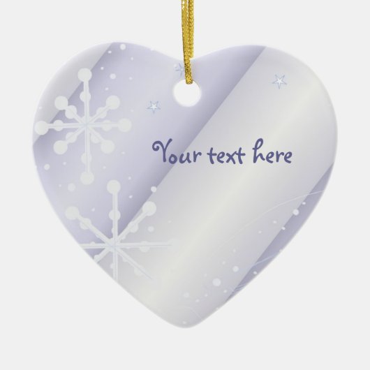 ホワイト踊り雪 セラミックオーナメント (正面)