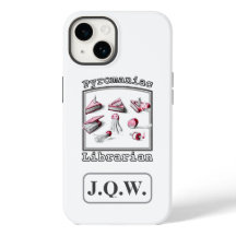 ホワイト追加3つのイニシャルパイロマニアック図書館員