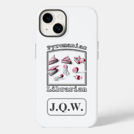 ホワイト追加3つのイニシャルパイロマニアック図書館員 Case-Mate iPhone 14ケース