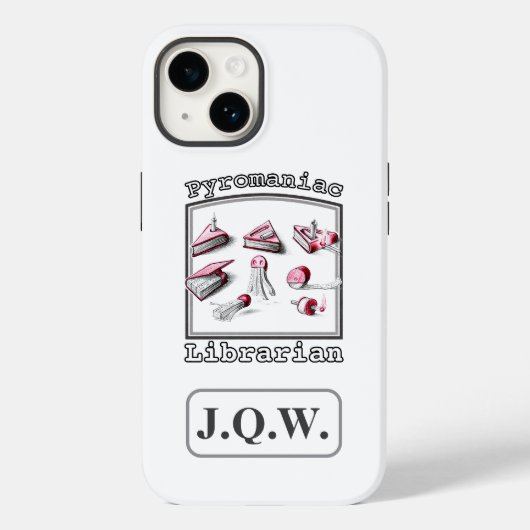 ホワイト追加3つのイニシャルパイロマニアック図書館員 Case-Mate iPhoneケース (裏面)
