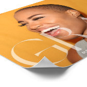 ホワイト透モダン明写真Grad 2024学校 ポスター (角)