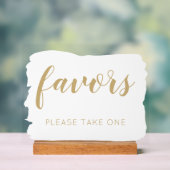 ホワイト金ゴールドお願い1つの結婚式の引き出物 アクリルサイン (ニュートラル)