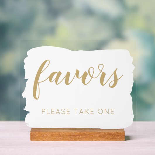 ホワイト金ゴールドお願い1つの結婚式の引き出物 アクリルサイン (ニュートラル)