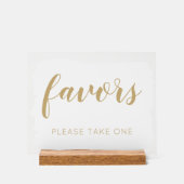 ホワイト金ゴールドお願い1つの結婚式の引き出物 アクリルサイン (正面)