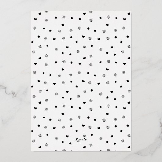 ホワイト金ゴールドかわいらしボウフォトメリークリスマス 箔シーズンカード (裏面)