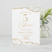 ホワイト金ゴールドアガテ結婚5周年記念パーティー 招待状 (スタンド正面)