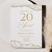 ホワイト金ゴールドアゲート20結婚周年記念パーティー 招待状