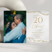 ホワイト金ゴールドアゲート20結婚周年記念パーティー 招待状