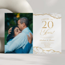 ホワイト金ゴールドアゲート20結婚周年記念パーティー 招待状