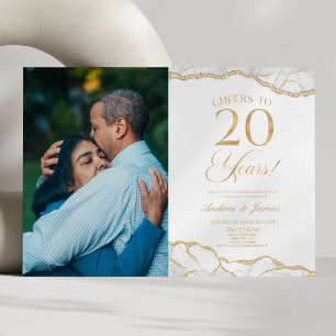 ホワイト金ゴールドアゲート20結婚周年記念パーティー 招待状