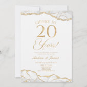 ホワイト金ゴールドアゲート20結婚周年記念パーティー 招待状 (正面)