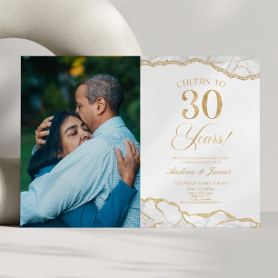 ホワイト金ゴールドアゲート30結婚周年記念パーティー 招待状