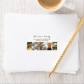 ホワイト金ゴールドアンドブラックコラージュホリデー住所 シール (インサイチュ)