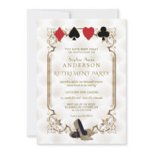 ホワイト金ゴールドアールデコカジノベガストランプのポーカーリタイアメント