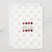 ホワイト金ゴールドアールデコカジノベガストランプのポーカーリタイアメント 招待状 (裏面)