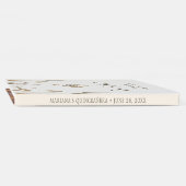 ホワイト金ゴールドウィンター花模様キンセアニェラゲストブック ゲストブック (背)