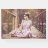 ホワイト金ゴールドウィンター花模様キンセアニェラゲストブック ゲストブック (裏面)