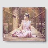 ホワイト金ゴールドウィンター花模様キンセアニェラゲストブック ゲストブック (裏面)