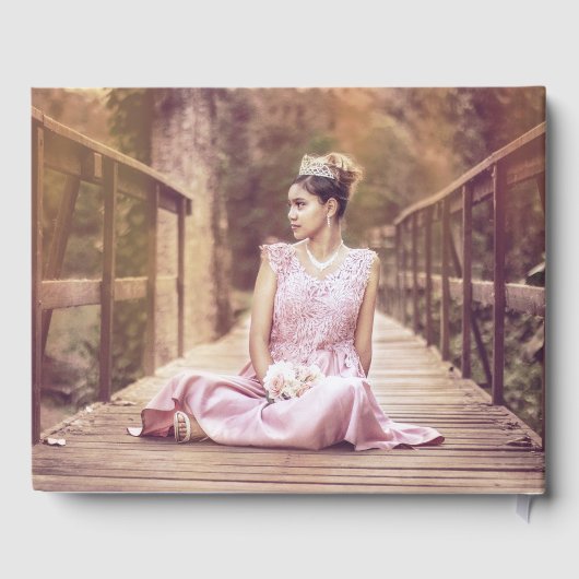 ホワイト金ゴールドウィンター花模様キンセアニェラゲストブック ゲストブック (裏面)