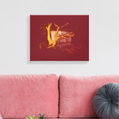 ホワイト金ゴールドウォーターフォールキャンバス印刷 キャンバスプリント (インサイチュ (リビング))