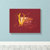 ホワイト金ゴールドウォーターフォールキャンバス印刷 キャンバスプリント (インサイチュ (ウッドフロア))