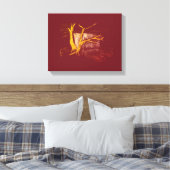 ホワイト金ゴールドウォーターフォールキャンバス印刷 キャンバスプリント (インサイチュ (寝室))