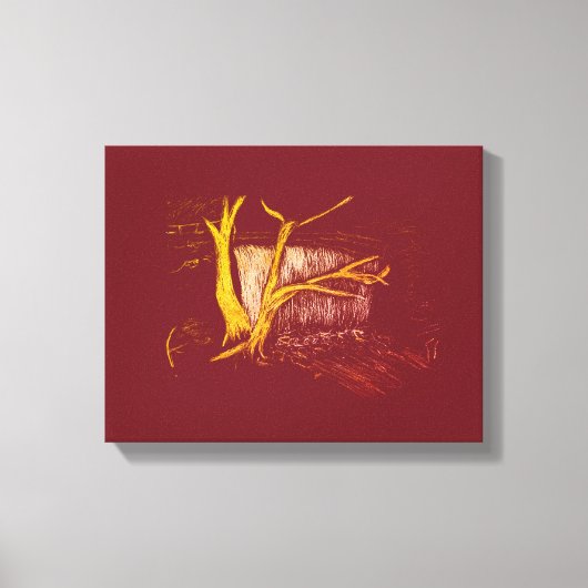 ホワイト金ゴールドウォーターフォールキャンバス印刷 キャンバスプリント (正面)