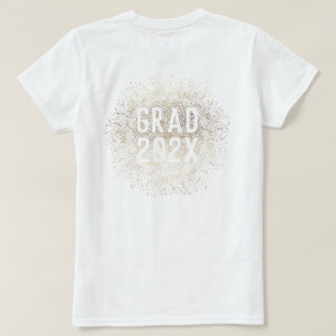 ホワイト金ゴールドエレガントフォイル植物学院大学 Tシャツ