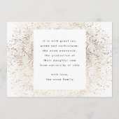 ホワイト金ゴールドエレガントボタニカルグラッドフォトパーティー 招待状 (裏面)