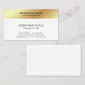 ホワイト金ゴールドエレガントモダンデザインお洒落会社 名刺 (正面/裏面)