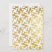 ホワイト金ゴールドオーナメントブリデスメイドルンチョン招待状 (裏面)