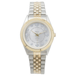 ホワイト金ゴールドカスタムことわざダイヤルギフト手首 腕時計