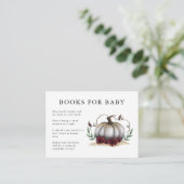 ホワイト金ゴールドカボチャ赤ちゃんシャワーブックリクエスト エンクロージャーカード (スタンド正面)