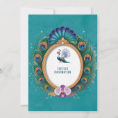 ホワイト金ゴールドカラフルピーコックベビーシャワーウェルカム 招待状 (裏面)