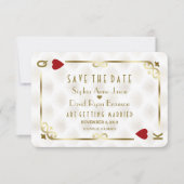 ホワイト金ゴールドギャツビートランプのポーカーラスベガス セーブザデート (正面)