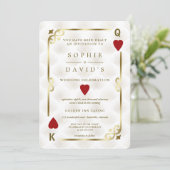 ホワイト金ゴールドギャツビートランプのポーカーラスベガス 招待状 (スタンド正面)