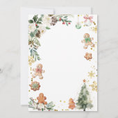 ホワイト金ゴールドクッキーカクテルクリスマスホリデーパーティー 招待状 (裏面)