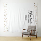 ホワイト金ゴールドクラスのフォト卒業背景 タペストリー (インサイチュ(横))