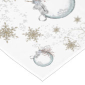 ホワイト金ゴールドクリスマススターズアンドボーブルズ ショートテーブルランナー (コーナー)