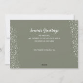 ホワイト金ゴールドクリスマスリースビジネスホリデーカード シーズンカード (裏面)