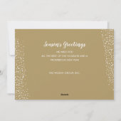 ホワイト金ゴールドクリスマスリースビジネスホリデーカード シーズンカード (裏面)