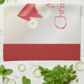 ホワイト金ゴールドクリスマス キッチンタオル (折り畳み)