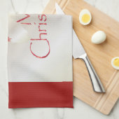 ホワイト金ゴールドクリスマス キッチンタオル (四つ折り)