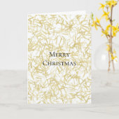 ホワイト金ゴールドグラムグリズィクリスマス カード (黄色い花)