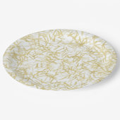 ホワイト金ゴールドグラムグリズィクリスマス ペーパープレート (アングル)